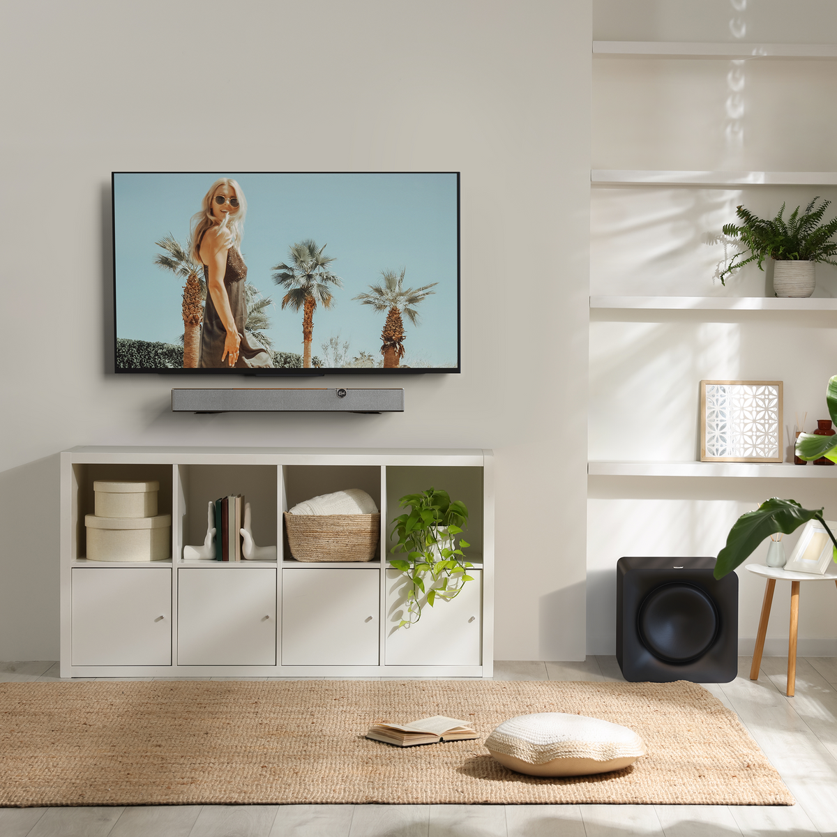 Klipsch Flexus Core 100 Soundbar NA Walnut Klipsch Flexus CORE 100 WN SUB 100 in airy apartment