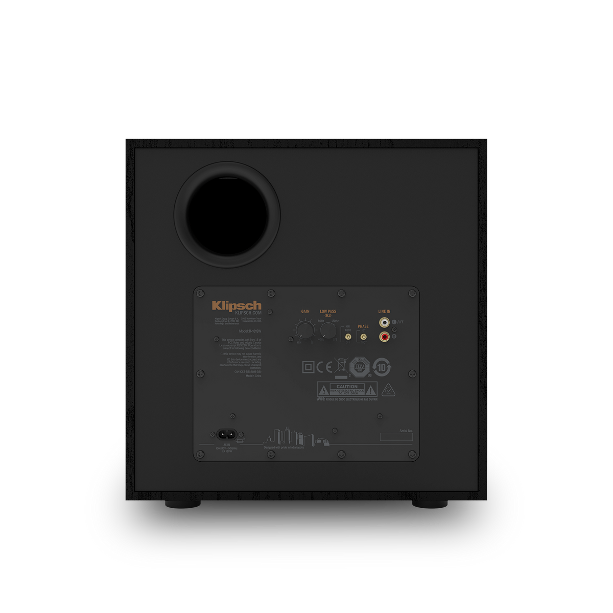 Klipsch R-101SW Black Klipsch R 101SW Subwoofer rear panel view 4