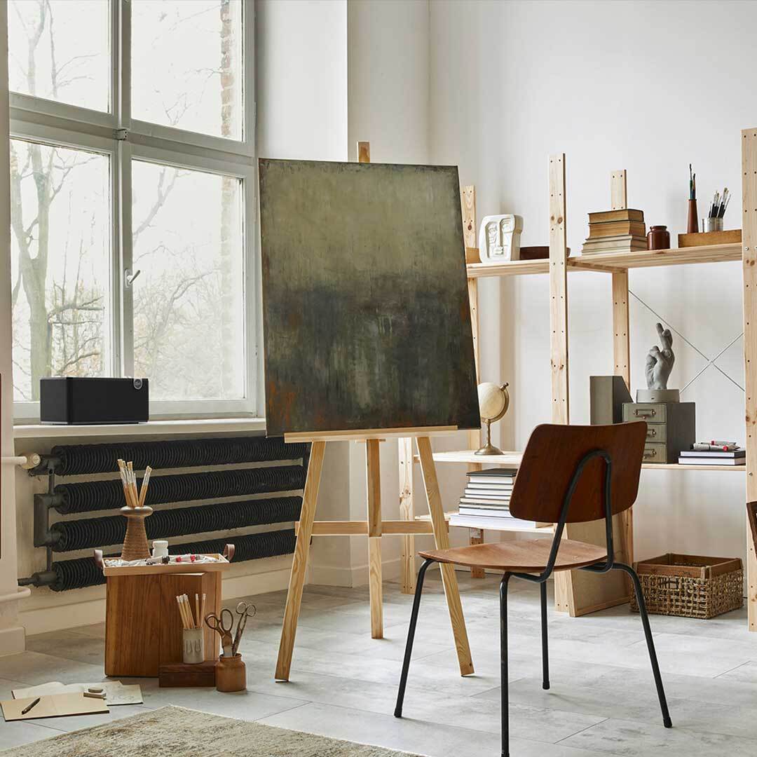 Klipsch The One+ Matte Black Klipsch The One Plus in art studio MOBILE