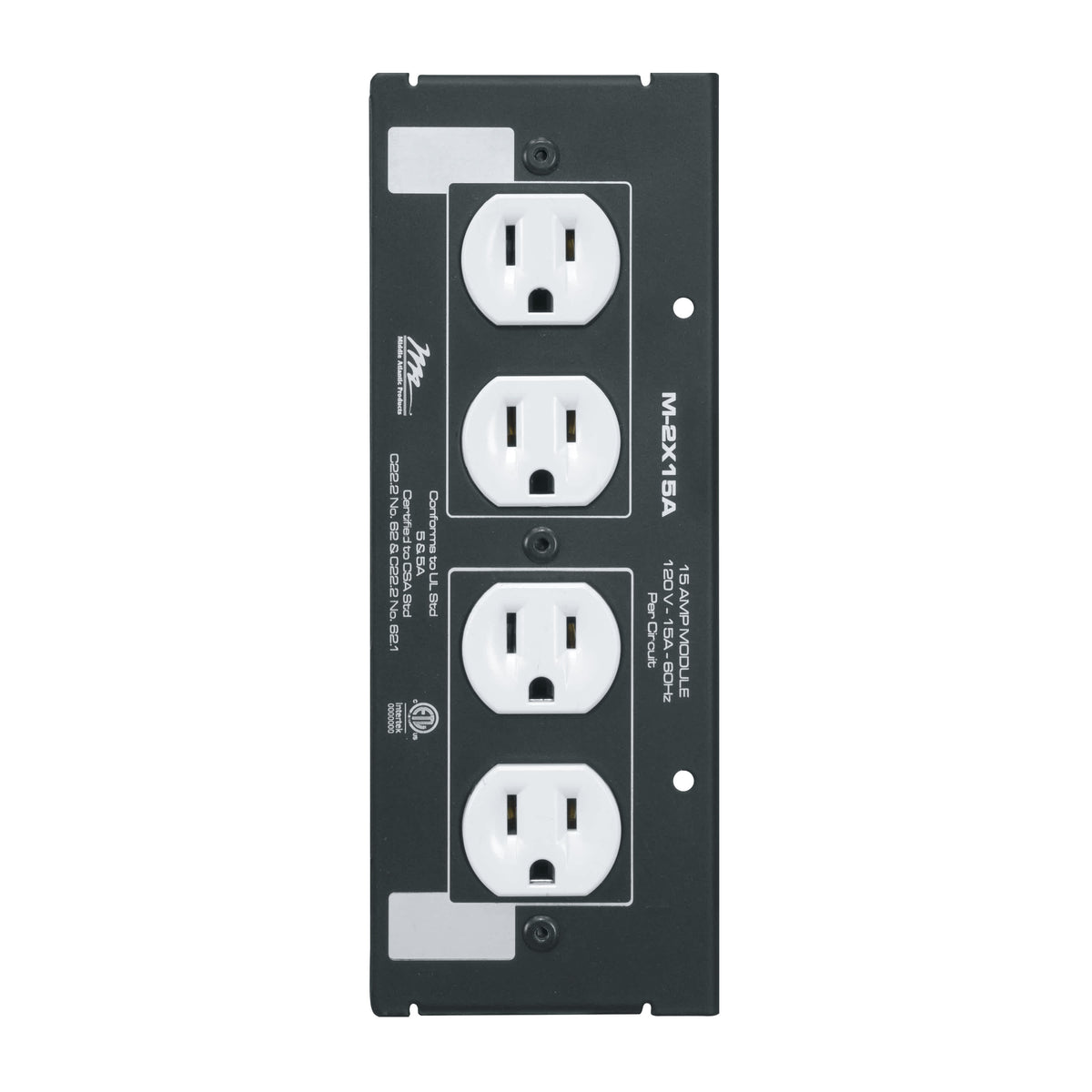Middle Atlantic M-2X15A 8"MPR 15A DBL DUPLEX MOD