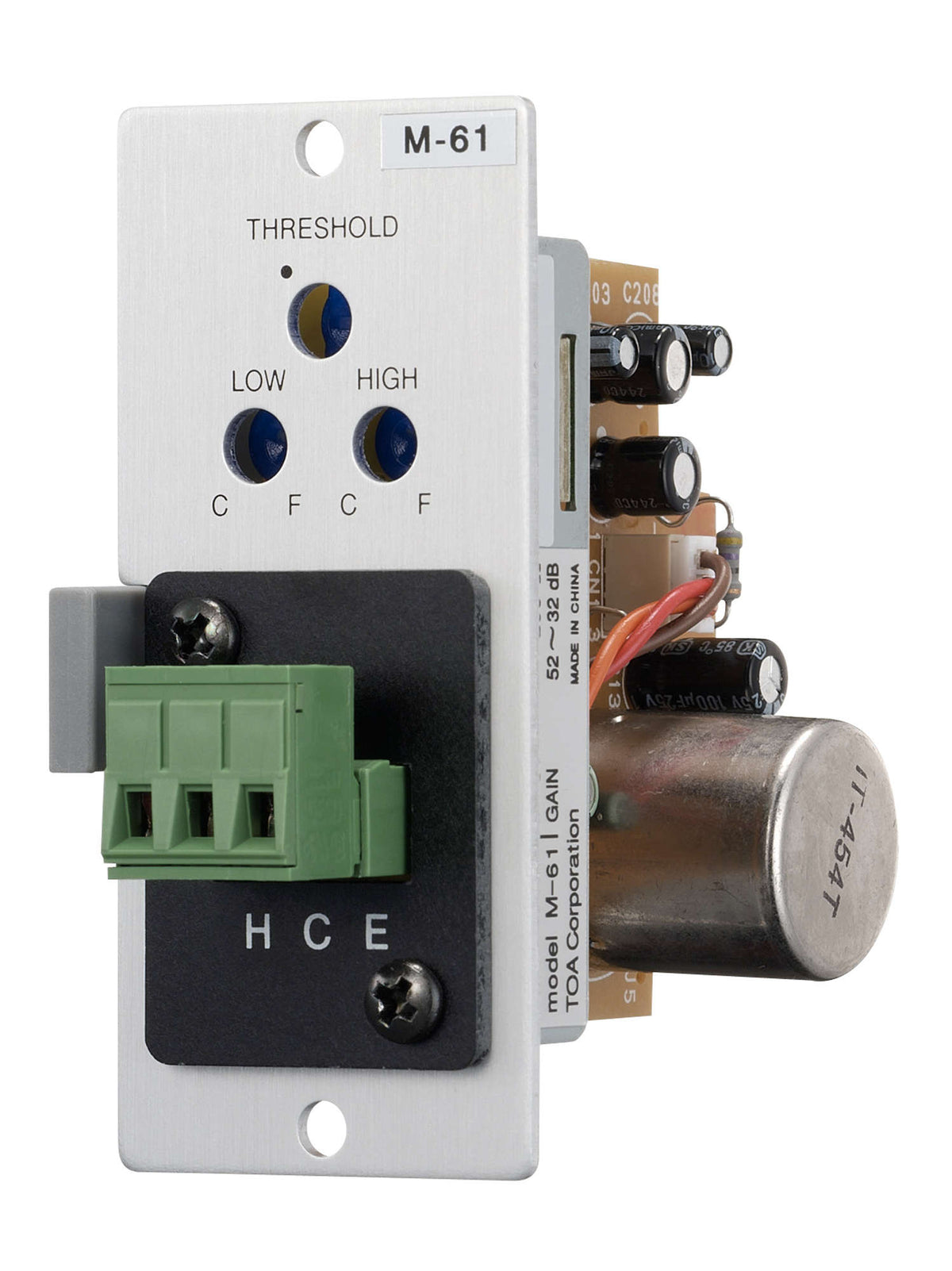 TOA M-61S T Microphone Input Module Balanced 600Ω Lo/Hi-Cut Filters Compressor Removable Terminal Block