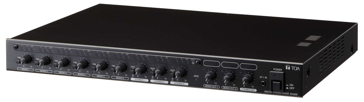 TOA M-633D CU Rack Mount Digital Mono/Stereo Mixer w/ARC & FBS (1U)