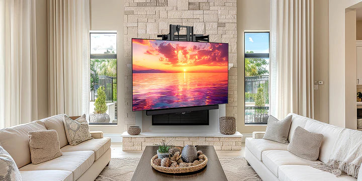MantelMount MAX2 Pro Series Full-Range Motion TV Mount w/Motor-Assisted Vertical Travel