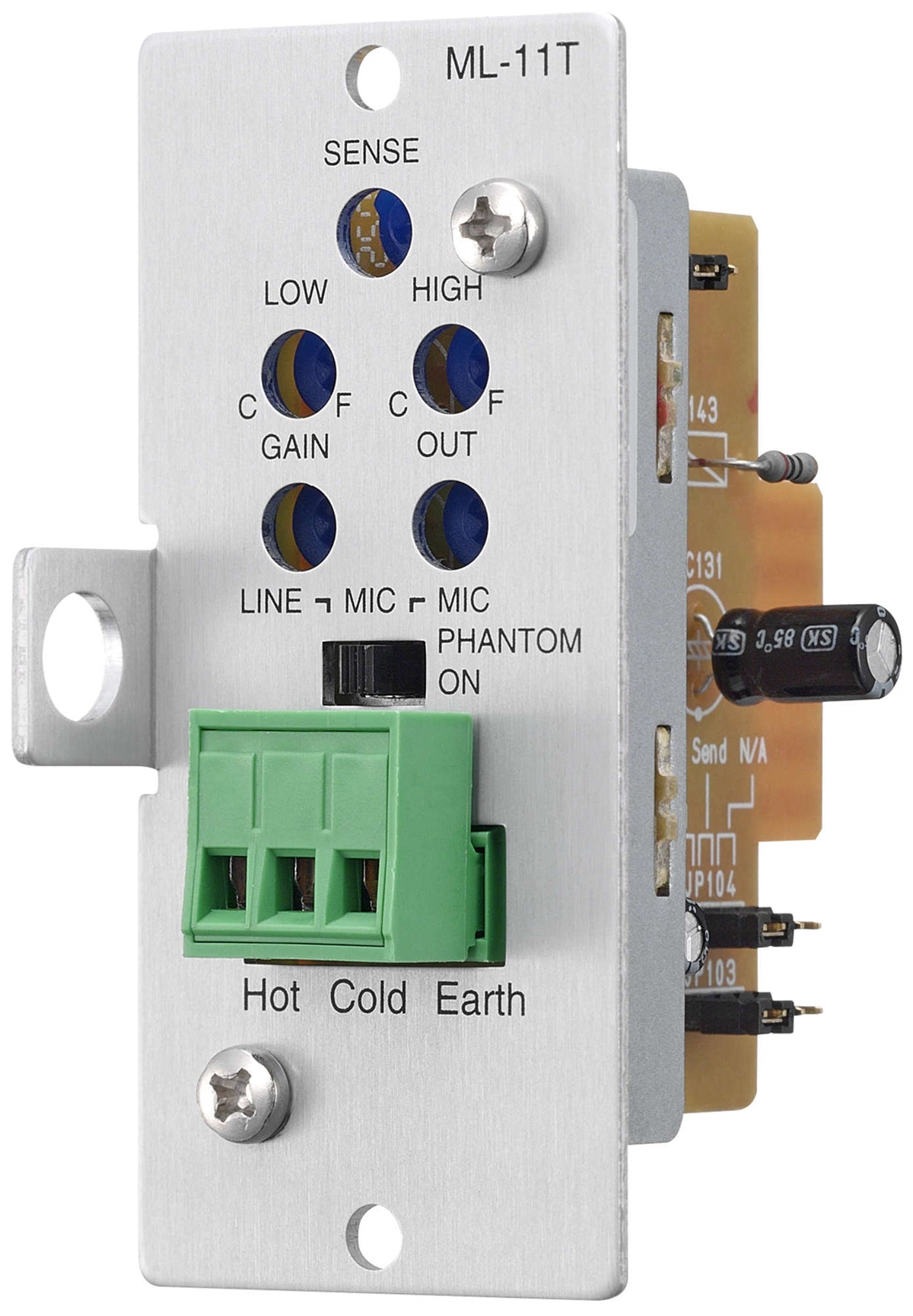 TOA ML-11T Switchable Mic/Line Input Module Balanced Mute Send/Receive Lo/Hi-Cut Filters Phantom Power