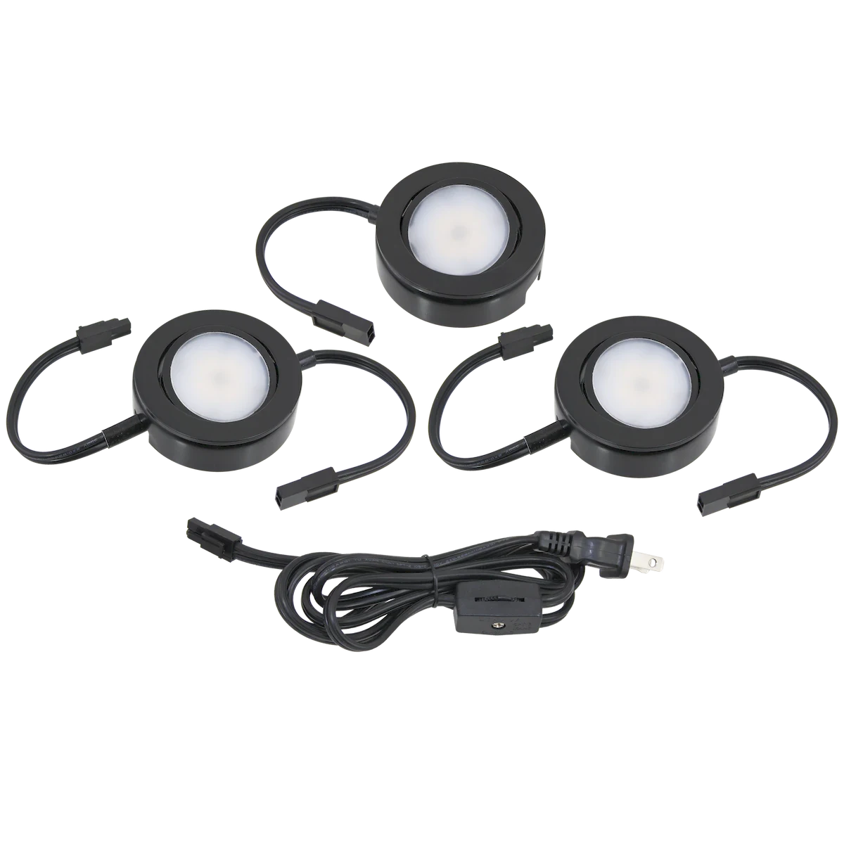 Proluxe PLX-MVP-30K-3PK-BK 3000K MVP 3-PK KIT,120V,MATTE BK, ETL,INCL 6FT PC+2 EXT 12"
