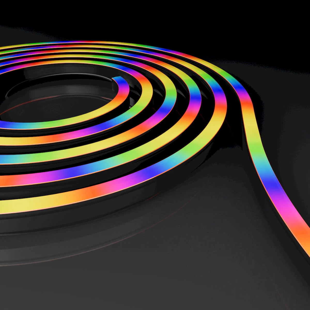 Proluxe PLX-ONYXNFPROL-RGBW-CC SO: CUSTOM CUT - MUST SPECIFY LENGTH! SILICONE NEONFLEX, BLACK JACKET, RGBW SIDE BEND, FRONT FEED