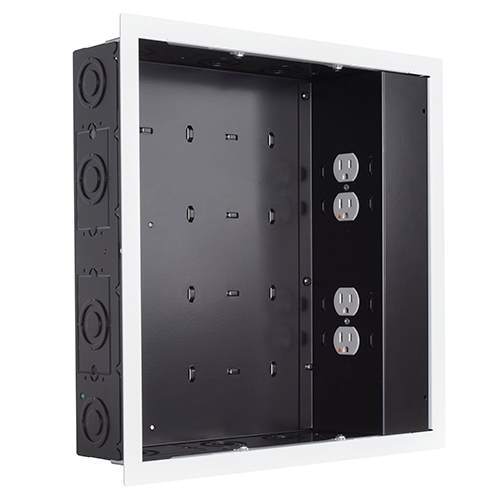 Chief PAC526FWP4 IN-WALL LARGE WHT - W/ SURGEX 2 OUTLETS