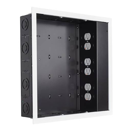 Chief PAC526FWP6 IN-WALL LARGE WHT - W/ SURGEX 3 OUTLETS