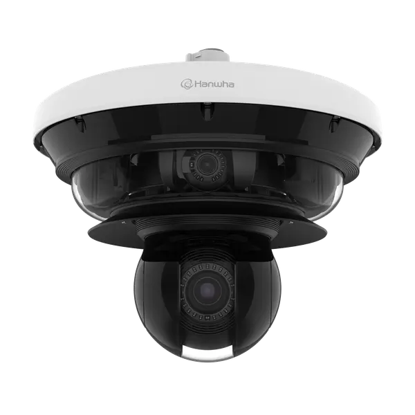 Hanwha Vision PNM-C16083RQZ 4K x 4 AI IR PTRZ + 2MP 40x PTZ Multi-directional Dome Camera