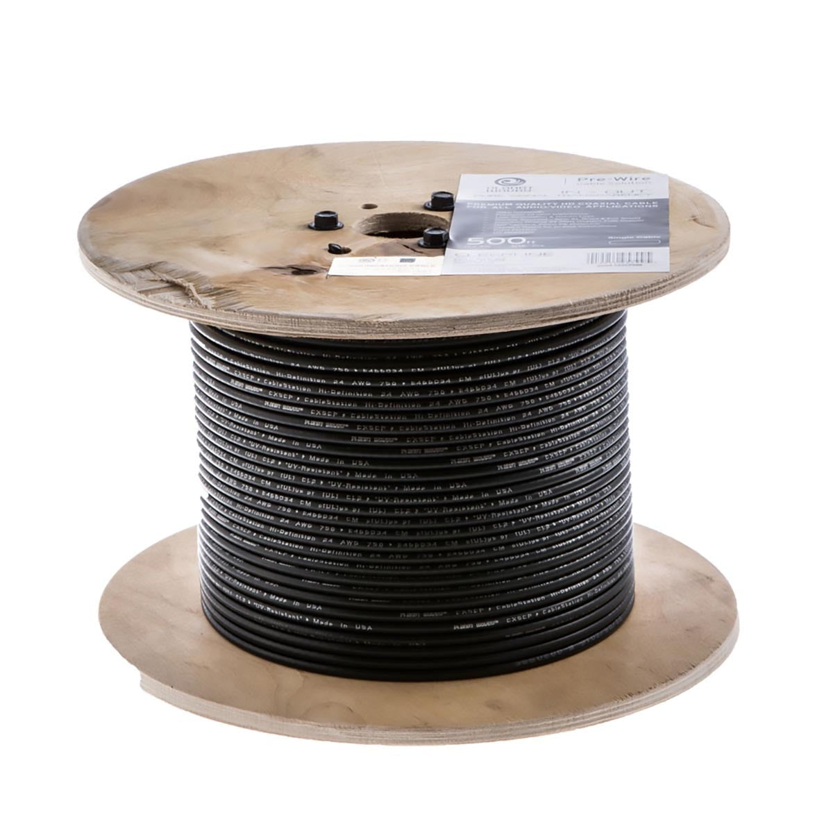 Cleerline CXSCP500 Planet Waves™ Pre-Wire Coax- Single - Black Per 500ft Spool