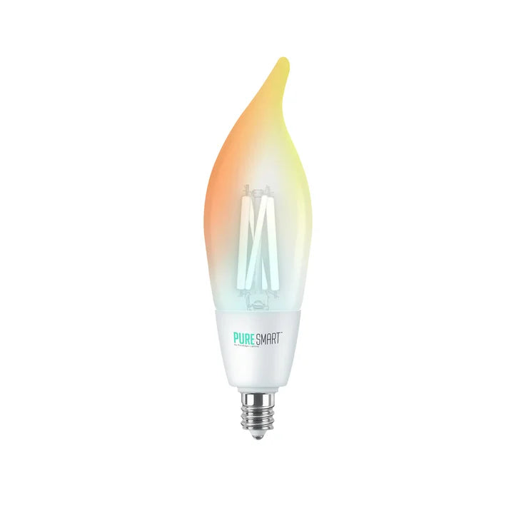 PureEdge BA11F-E12-4W-TW Pure Smart Filament Lamp 120V, 4 Watt Wi-Fi Enabled Tunable White