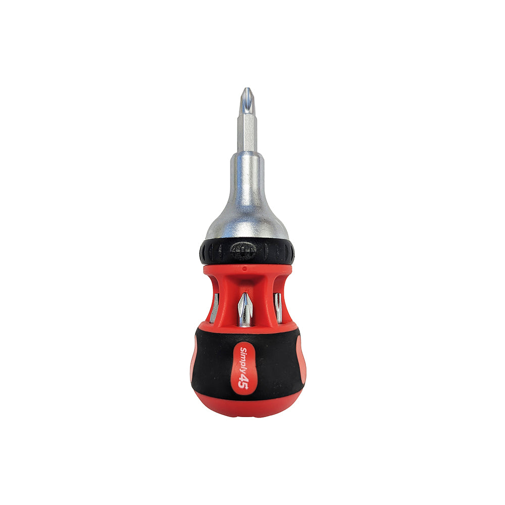 Simply45 S45-502 7-in-1 multi bit ratcheting screwdriver, 4.5