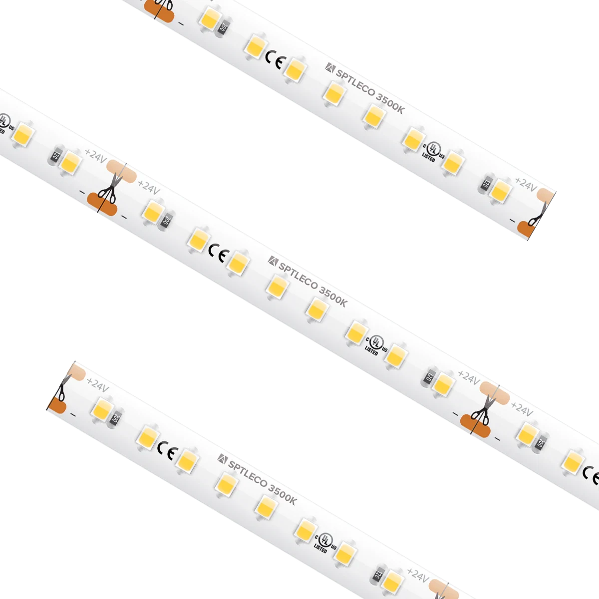 Proluxe PLX-SPTLECO54-35K-24V-16 16.4FT REEL SPEC ECO TAPE LIGHT, 3500K, IP54, ATTACHED 3FT LEAD WIRES, (3) TL-CONKIT, (3) TL-BLKS, (3) TL-2PWR-HD