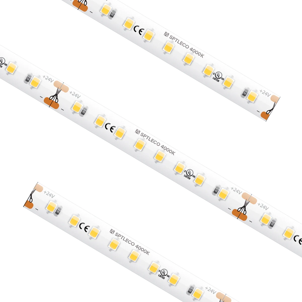 Proluxe PLX-SPTLECO54-40K-24V-CC CUSTOM CUT SPEC ECO TAPE LIGHT, 4000K, IP54, ATTACHED 3FT LEAD WIRES, (3) TL-CONKIT, (3) TL-BLKS, (3) TL-2PWR-HD