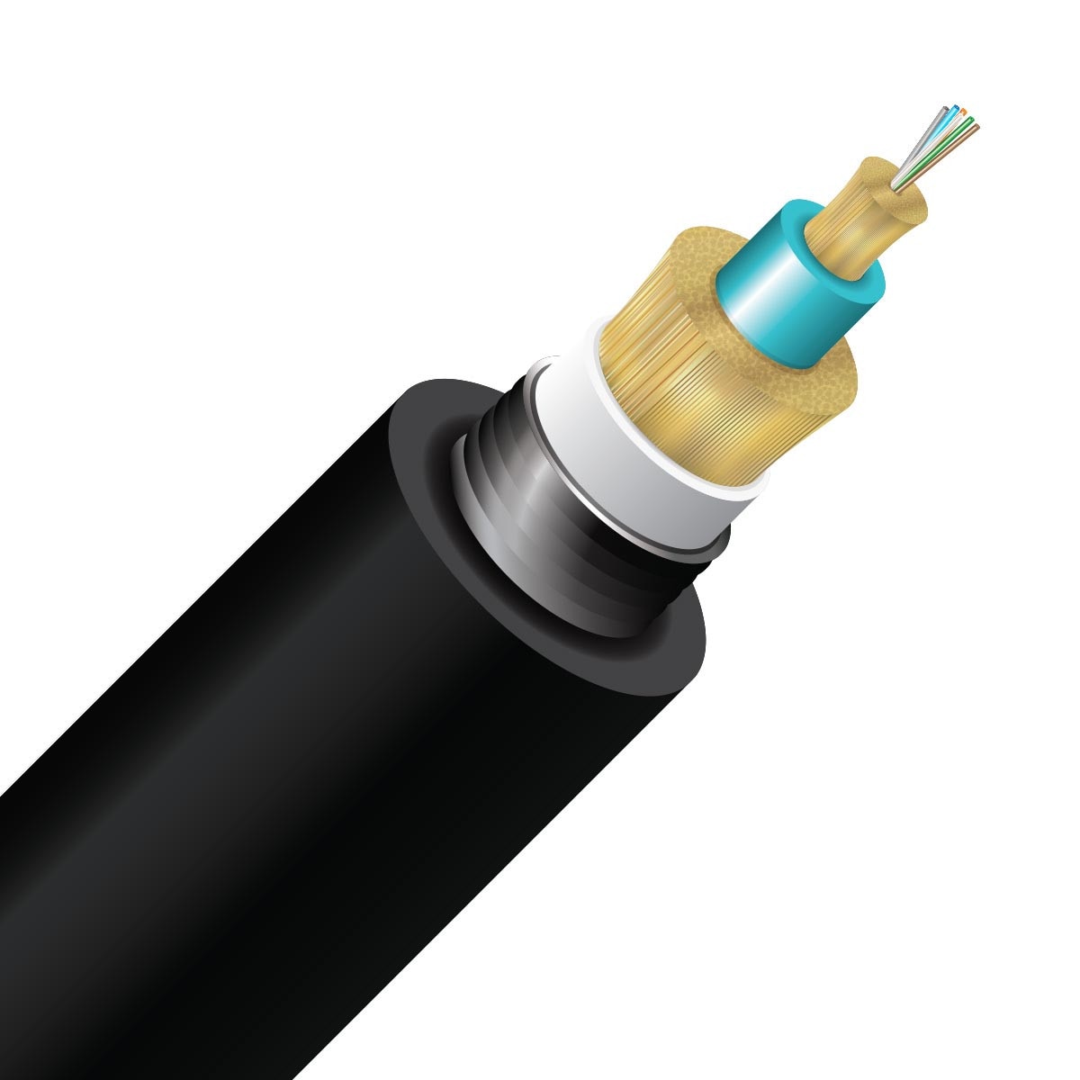 Cleerline 6ACS50125OM3PE-B 6 Strand SSF™ Armored Direct Burial Micro-Distribution LT, PE/OSP/Burial, 50/125, OM3 Per FT