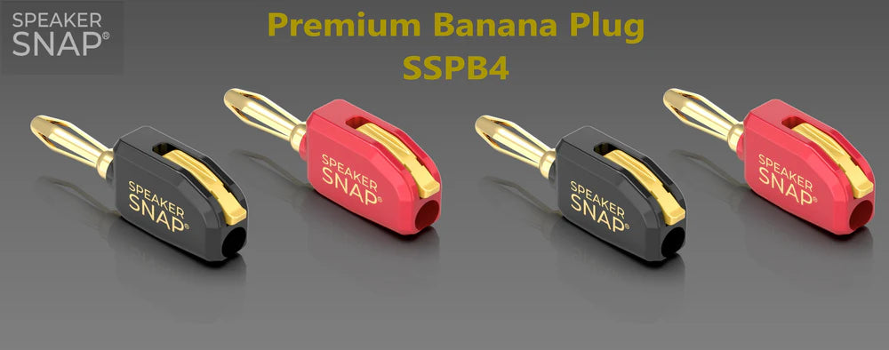 Speaker Snap SSPB4 Premium Banana Plugs Red & Black 2 Pair / 4 Pieces