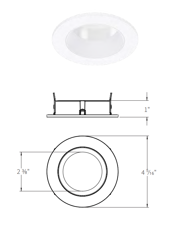 CSL ED3-RFDFWT ECO 3 ROUND FIXED DEAD FRONT TRIM, WHITE