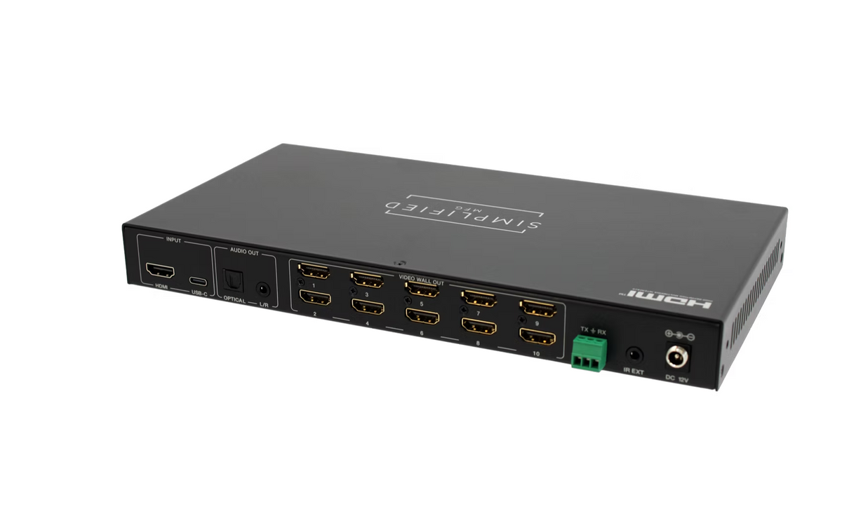 Simplified VW1-10 10 Output 4K Multi-Format Video Wall Processor
