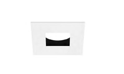 CSL ED1SST-BW Eco 1' Black Reflector with White Square Fixed Downlight Trim