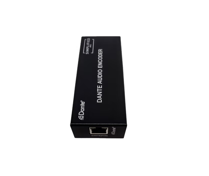 Simplified DTE ENC Balanced or unbalanced stereo to Dante encoder