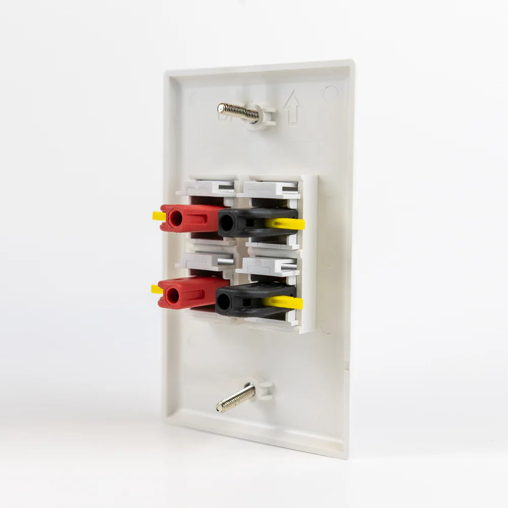 Speaker Snap SSKPW8 Keystone Insert Binding Posts 4 Pairs / 8 Pieces (White)