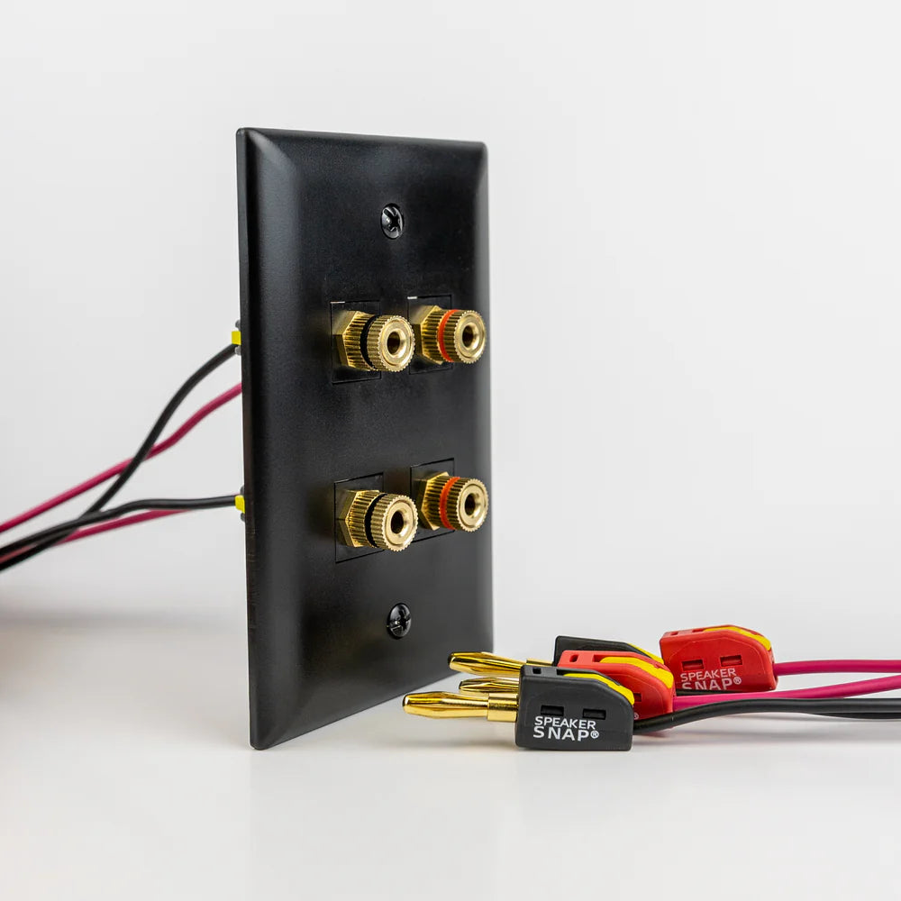 Speaker Snap SSKPB4 Keystone Insert Binding Posts 2 Pairs / 4 Pieces (Black)