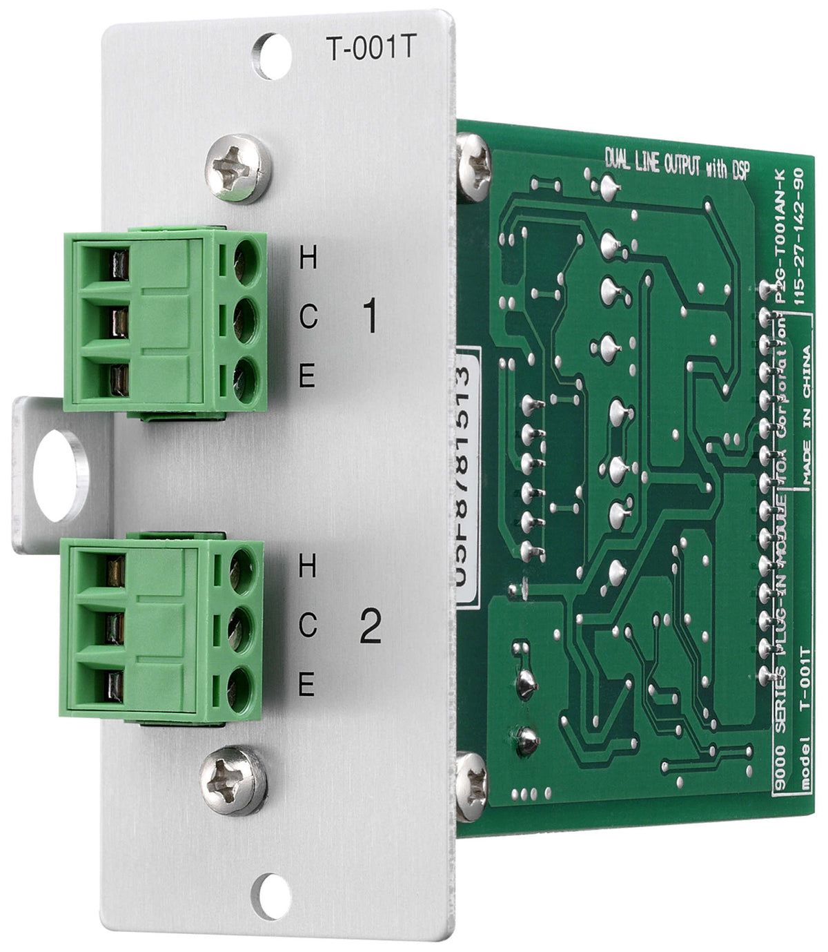 TOA T-001T Output Module for 9000/9000M2 Two Line Outputs w/ DSP Removable Terminal Block