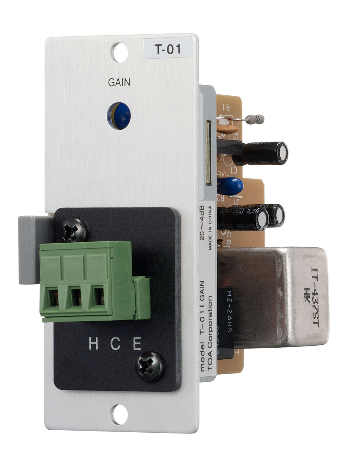 TOA T-01S T Line Output Module Balanced 600Ω Removable Terminal Block