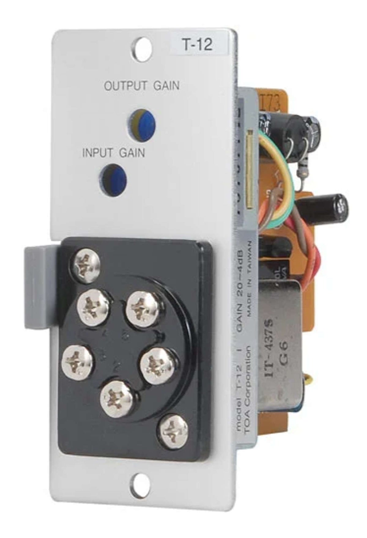 TOA T-12S Line Input Module for Music-On-Hold Unbalanced. 220KΩ Input 600Ω Bal