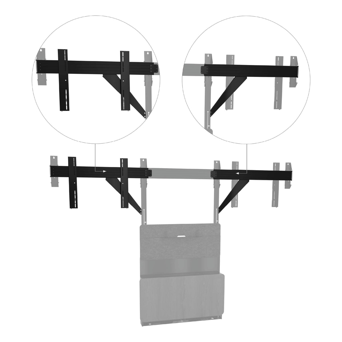 Chief TFSA2X TEMPO FLOOR SUPPORT DUAL KIT (80"-98")