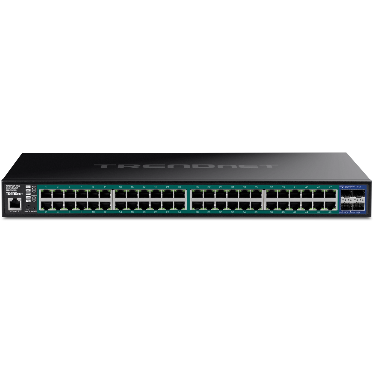 TRENDnet TPE-3524S 52-Port Gigabit Web Smart PoE+ Switch with 10G SFP+ Slots