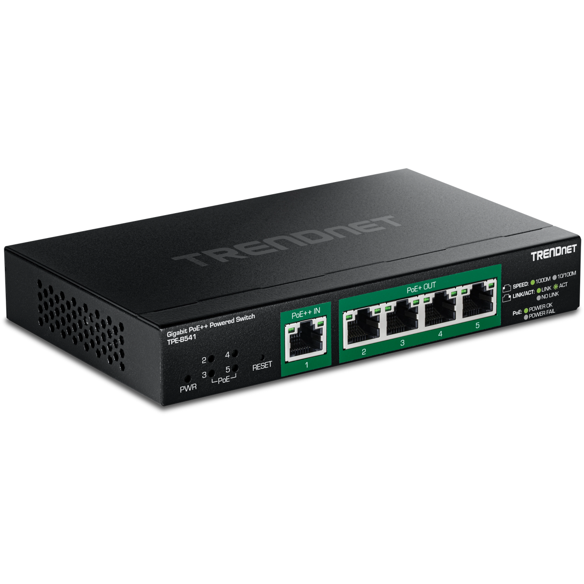 TRENDnet TPE-B541 5-Port Gigabit PoE++ Powered Managed Switch with PoE Passthrough