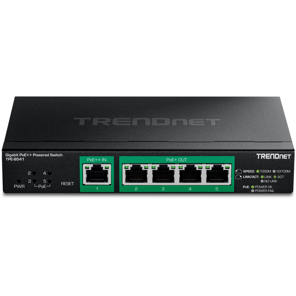 TRENDnet TPE-B541 5-Port Gigabit PoE++ Powered Managed Switch with PoE Passthrough