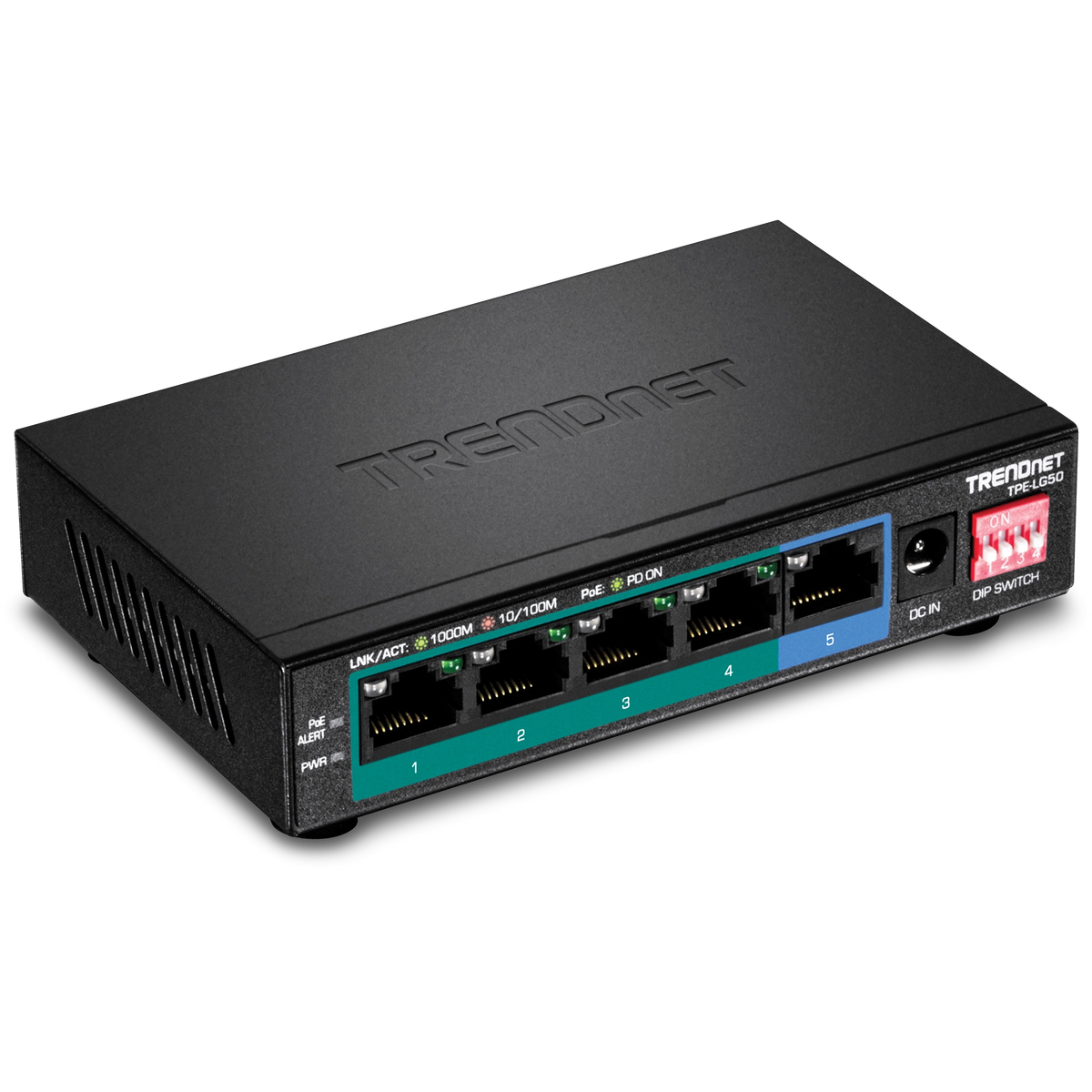 TRENDnet TPE-LG50 5-Port Gigabit Long Range PoE+ Switch