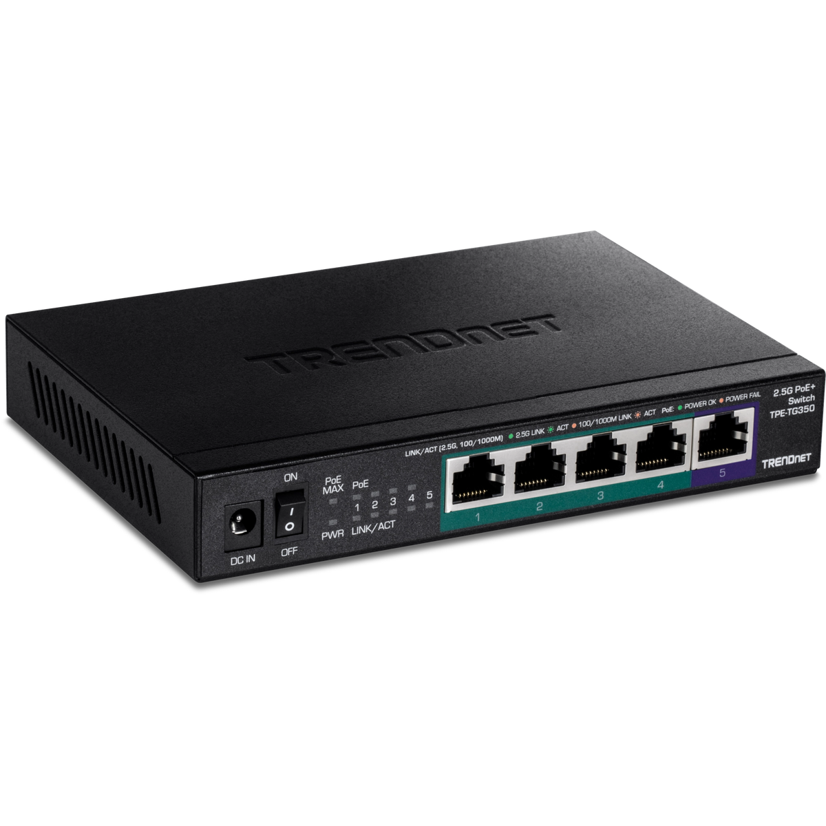 TRENDnet TPE-TG350 5-Port Unmanaged 2.5G PoE+ Switch