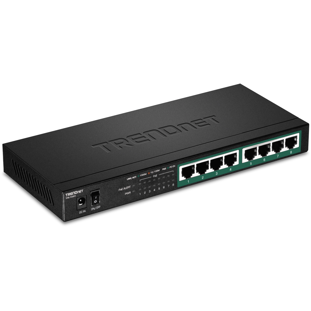 TRENDnet TPE-TG83 8-Port Gigabit PoE+ Switch, 65W PoE Budget