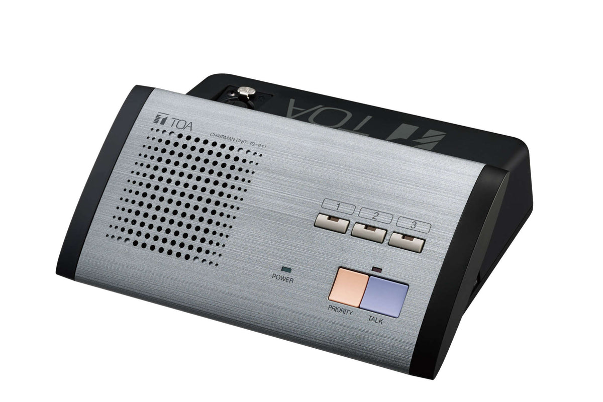TOA TS-911 wired chairman unit for the TS-910 conference system, grey metallic ABS case