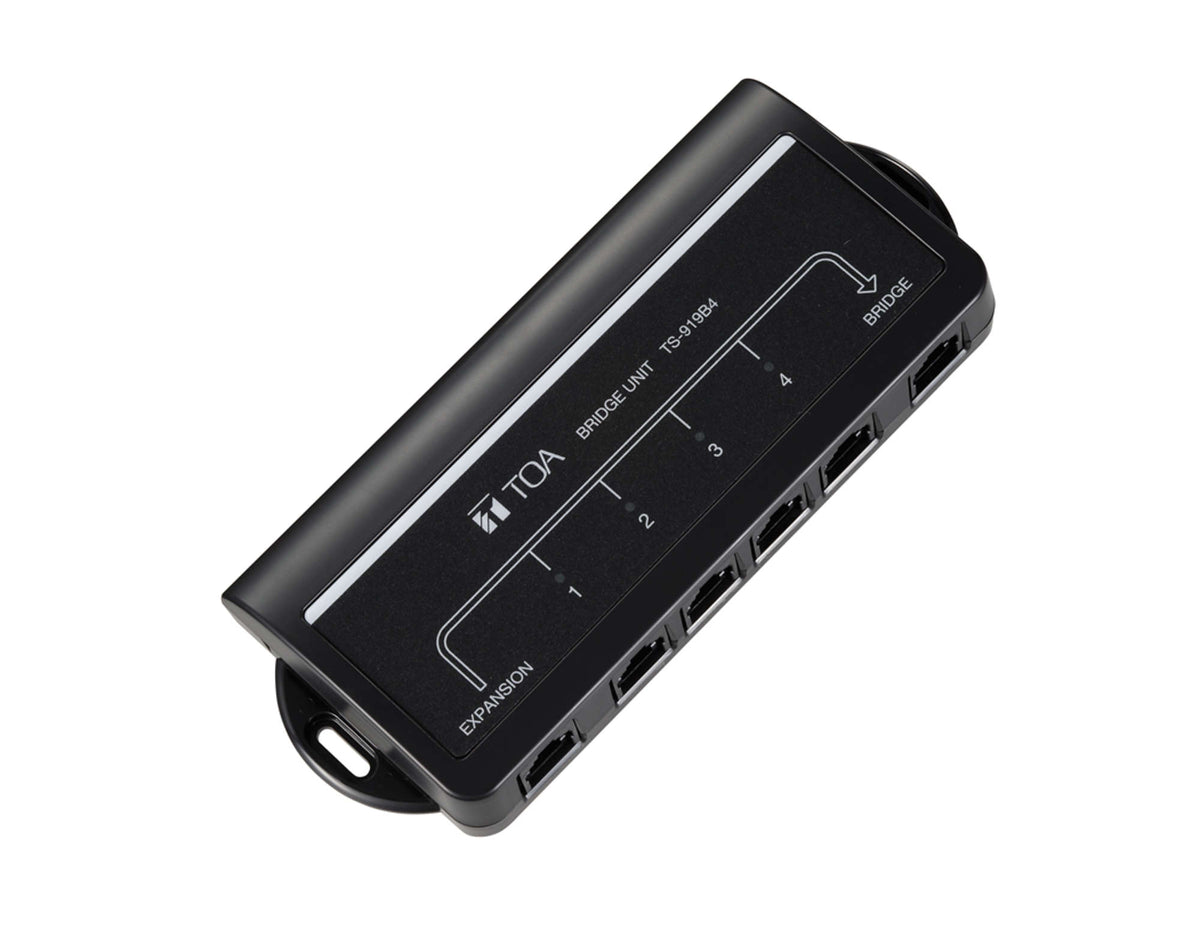 TOA TS-919B4 four-way bridge unit for wired TS-910 conference units, black ABS box