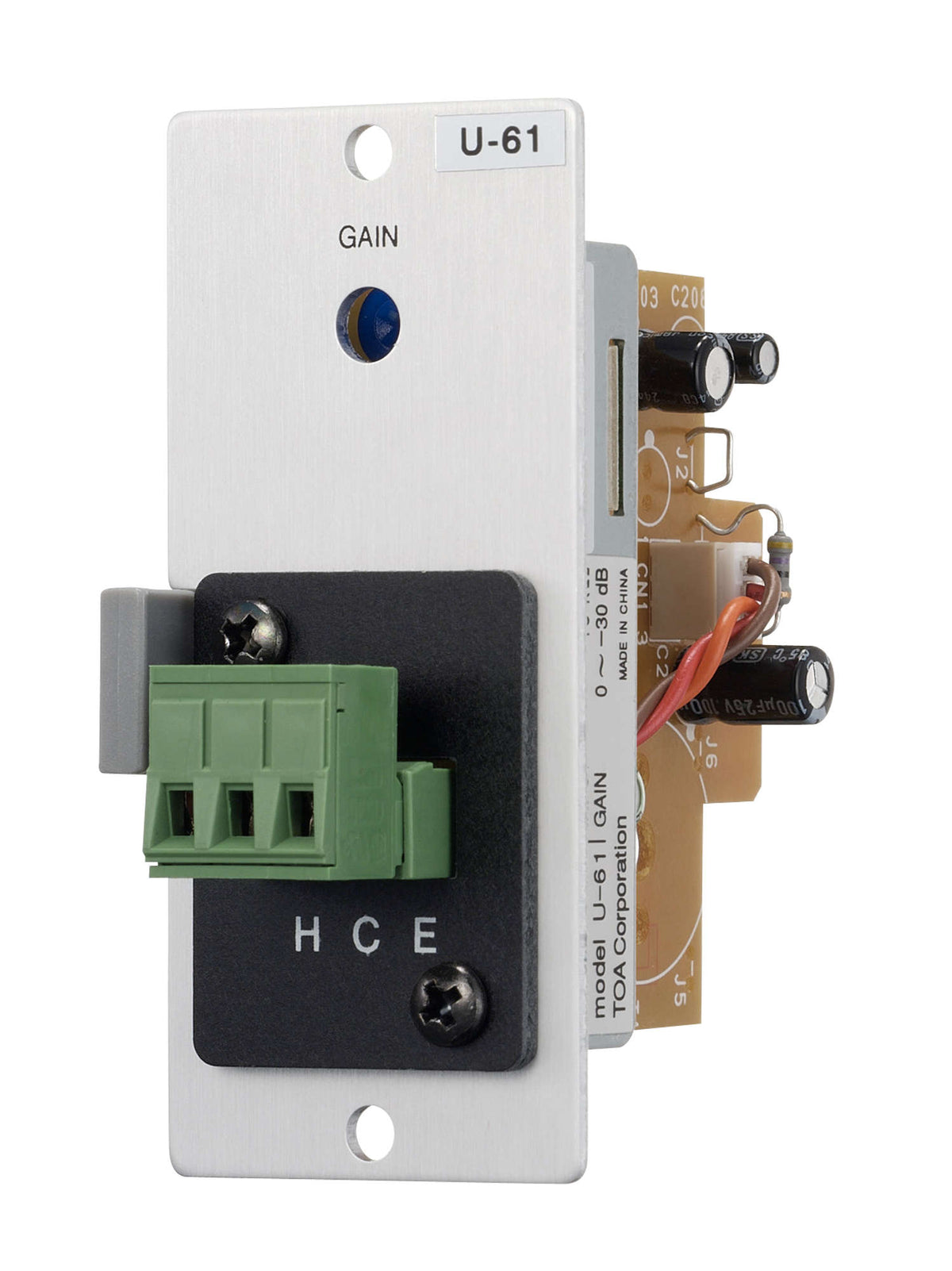 TOA U-61S T Unbalanced Line Input Module Compressor Removable Terminal Block