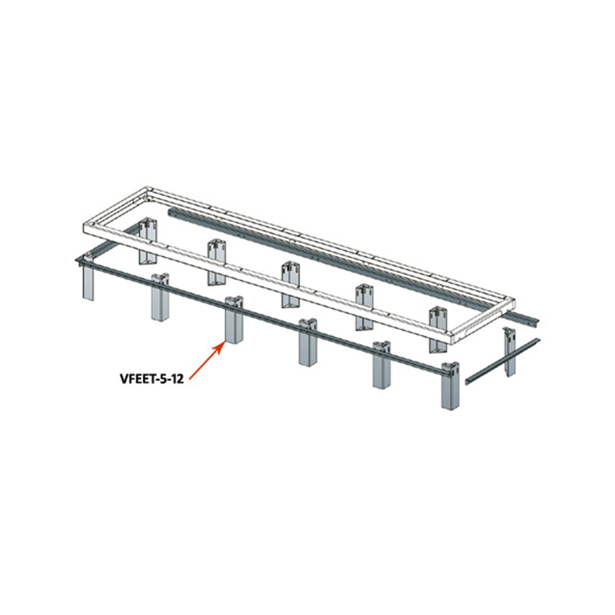 Middle Atlantic VFEET-4-12 4BAY VRK FOOT SET,12 FLOO