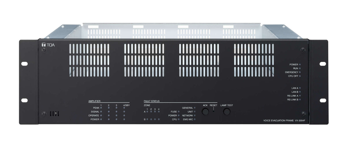 TOA VX-3004F AMQ VX-3000 Main Frame, Up To 4 VX series amplifiers (1 Zone 1 Amp)