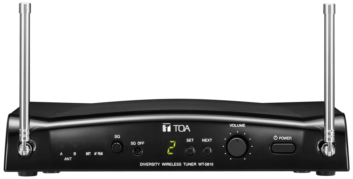 TOA WT-5810-AM RM1 Wireless Receiver Portable Space Diversity UHF Frequency Scanner Transmitter Battery Status