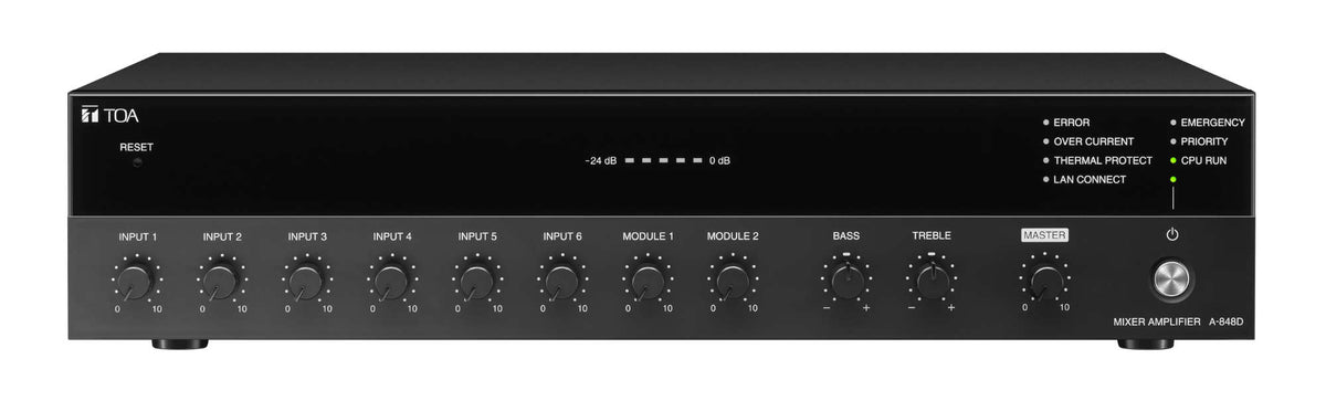 TOA A-824D 3CU Digital Mixer/Amplifier 240W 6x Audio Inputs w/ Multiple priority settings