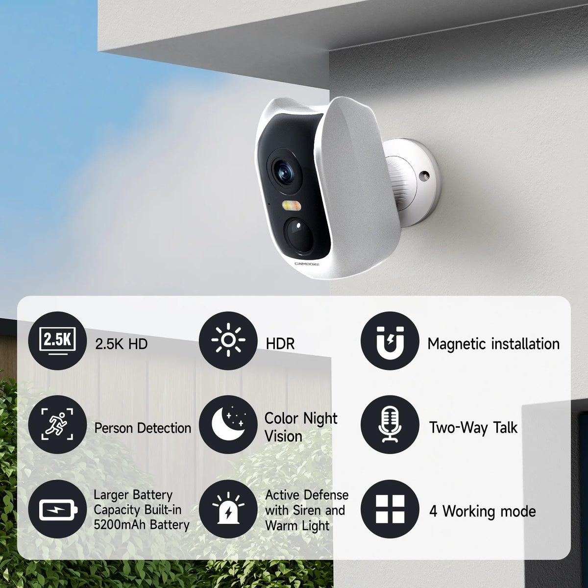 Cinmoore BC3U WiFi Battery Camera