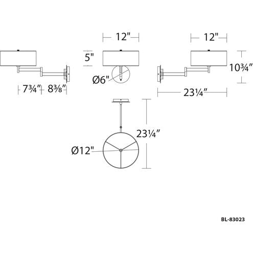WAC Lighting BL-83023-BN Chelsea Reading Light Wall Light in Brushed Nickel, dweLED