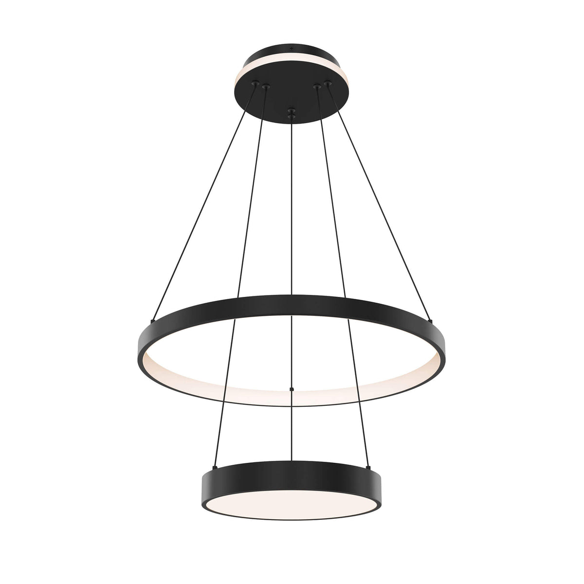 DALS CFPD20-CC-BK Two-tier 20-inch pendant, two-zone lighting with a lit canopy
