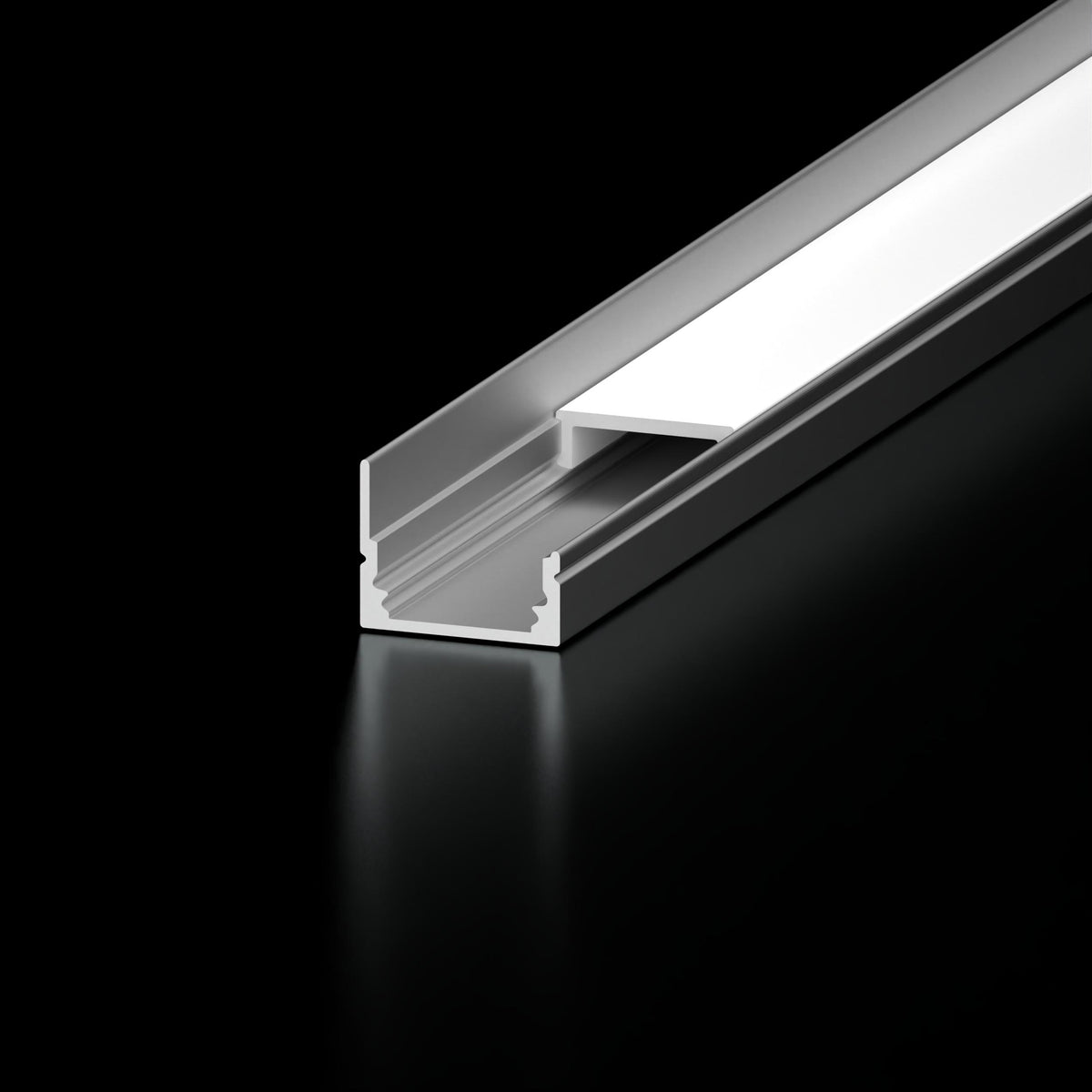 Diode Channel Bundle, S1 CUT-OFF, 96 in., Aluminum, Frosted Cover, 2 open end caps, 2 closed end caps, 4 rotating mounting clips
