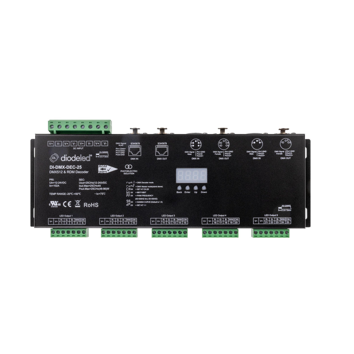 Diode DMX512 25-Channel Decoder with RDM