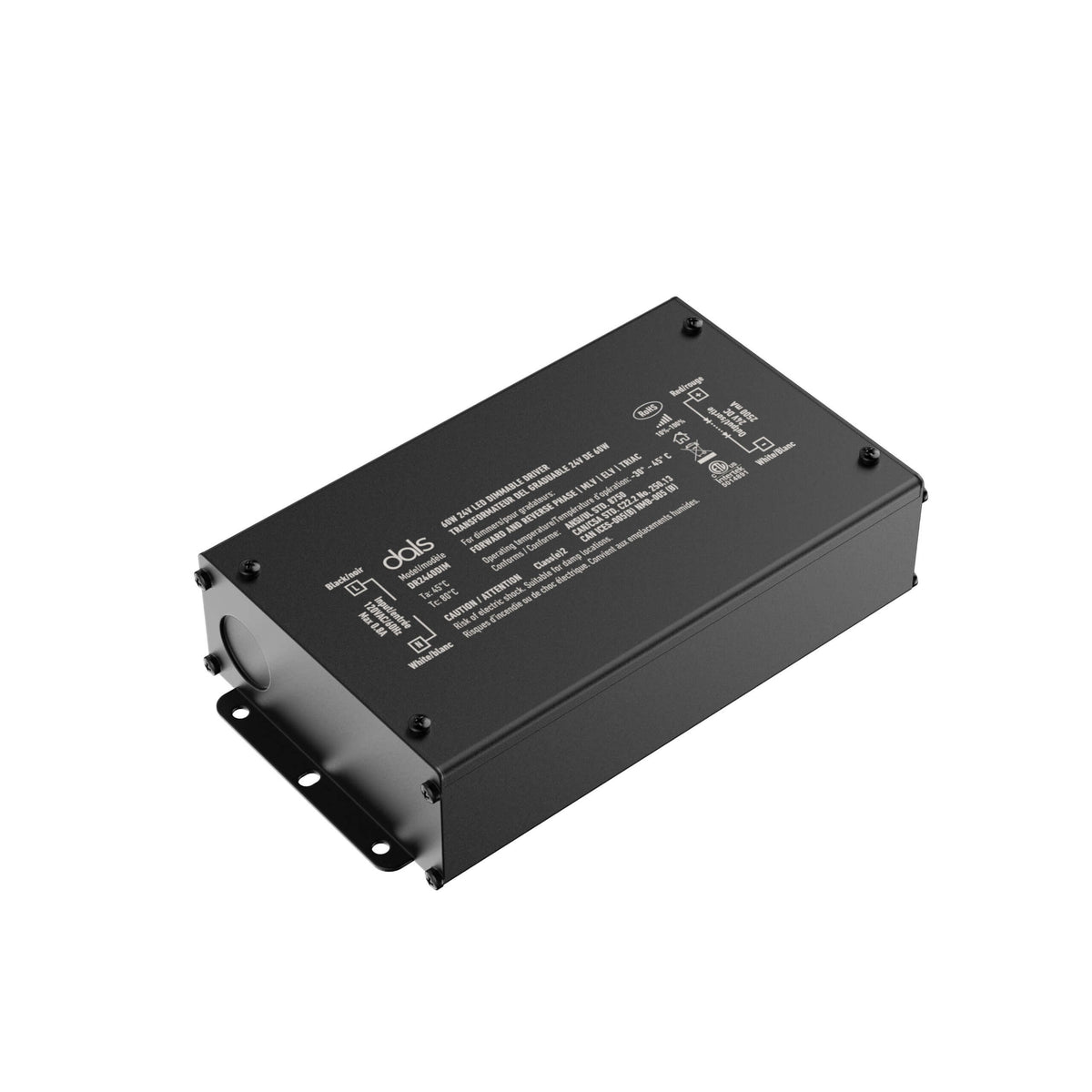 DALS DR2460DIM 60W 24V Dimmable hardwired driver, two outputs