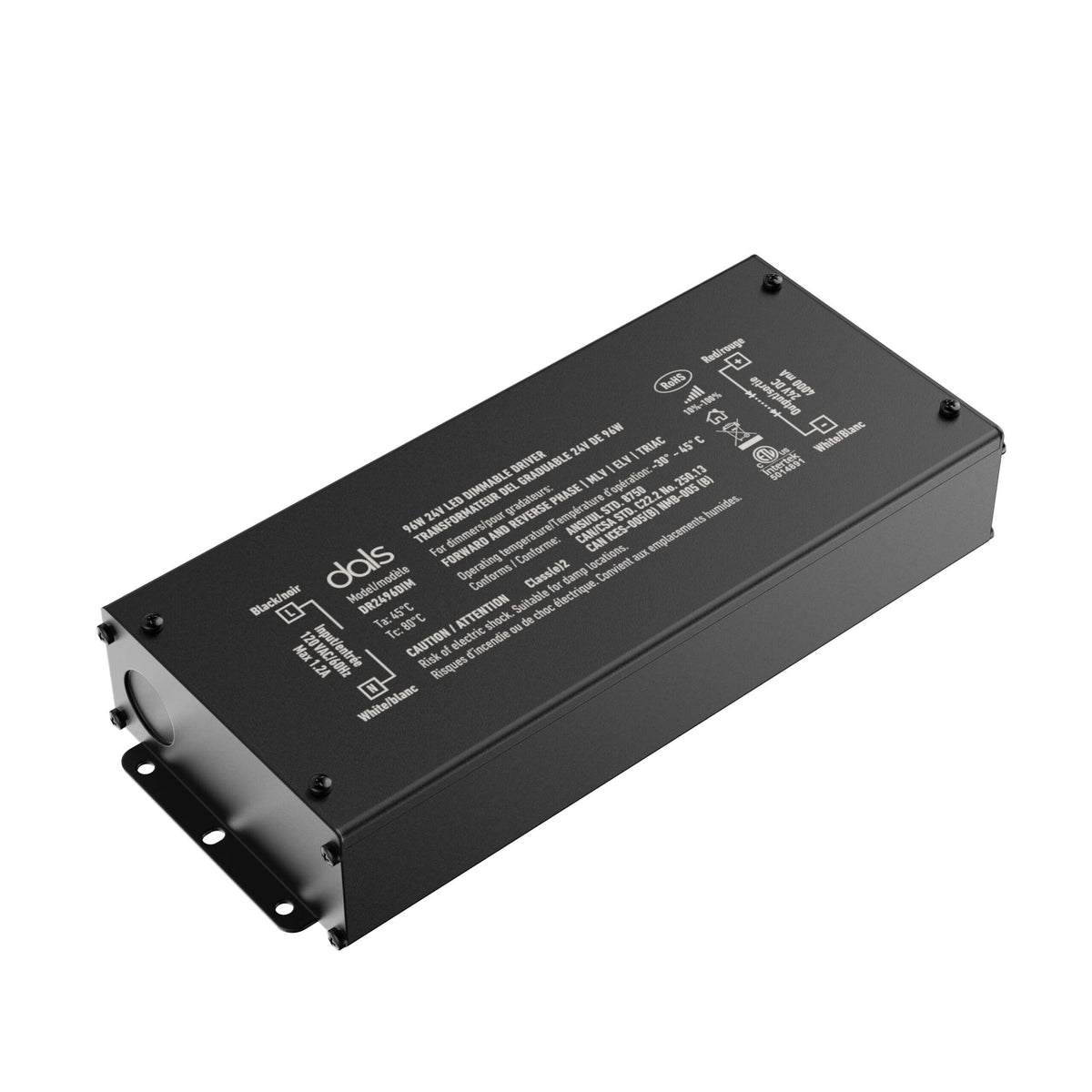 DALS DR2496DIM 96W 24V Dimmable hardwired driver, two outputs